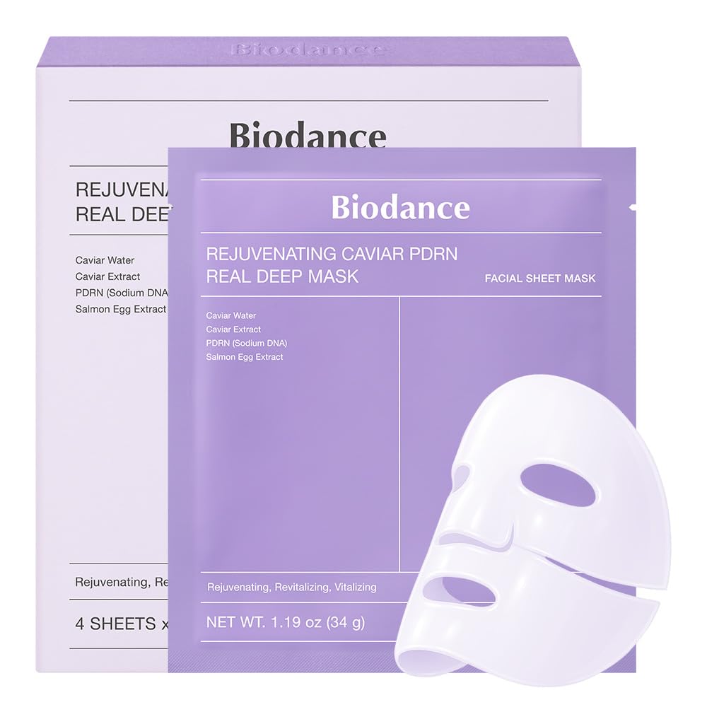 BIODANCE Bio-Collagen Real Deep Face Mask 4 Pcs | Hydrogel Overnight Mask | Pore Minimizing and Elasticity Improvement | Korean Face Mask for Glass Skin | Korean Skincare
