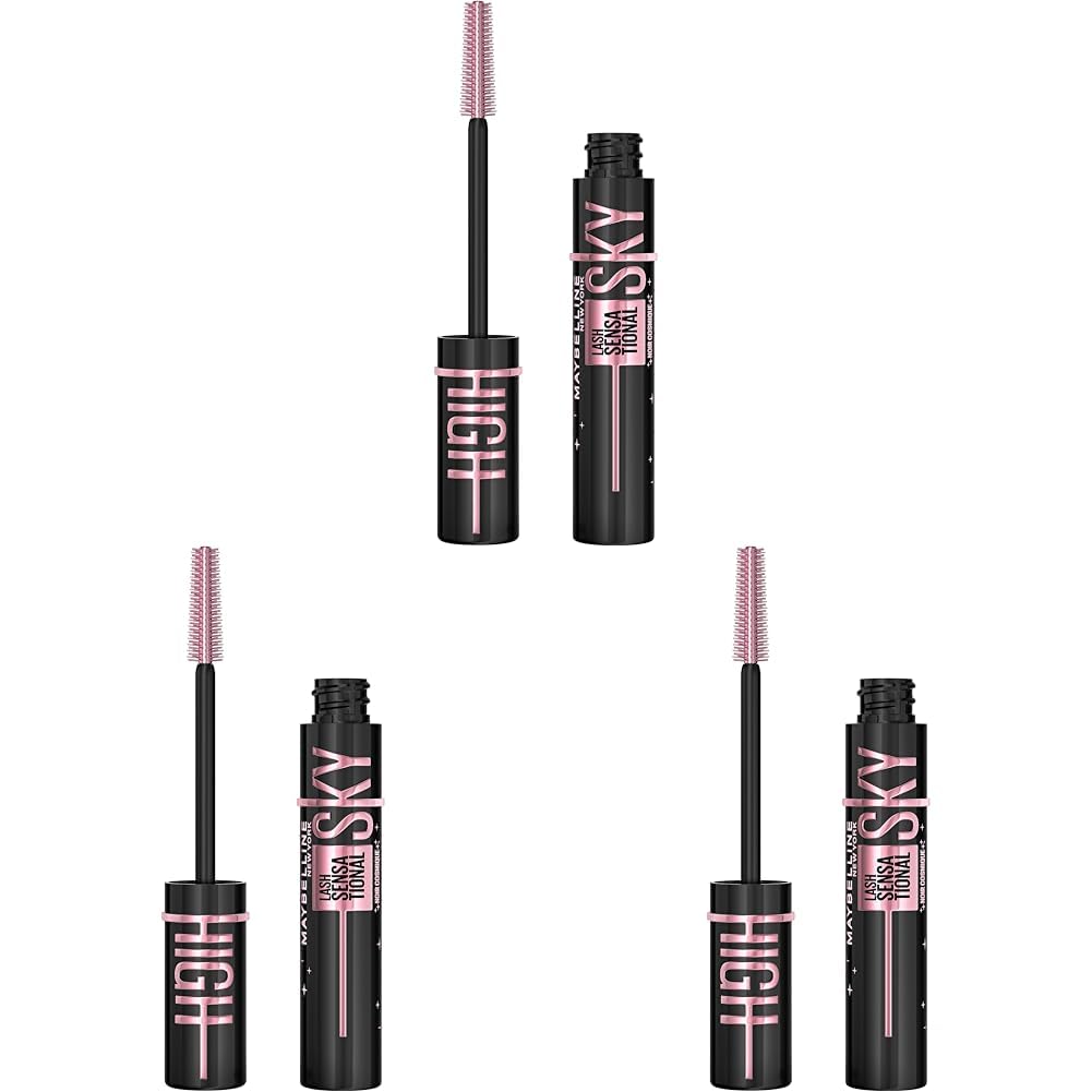 Maybelline Mascara, Lash Sensational Sky High Volumizing & Thickening, Eyelash Lengthening, Flake-Free Formula, Washable Mascara Infused with Bamboo Extract, Full Volume Mascara, Colour: Black