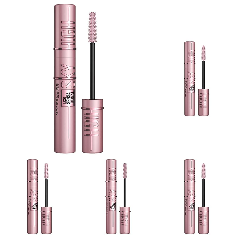 Maybelline Mascara, Lash Sensational Sky High Volumizing & Thickening, Eyelash Lengthening, Flake-Free Formula, Washable Mascara Infused with Bamboo Extract, Full Volume Mascara, Colour: Black