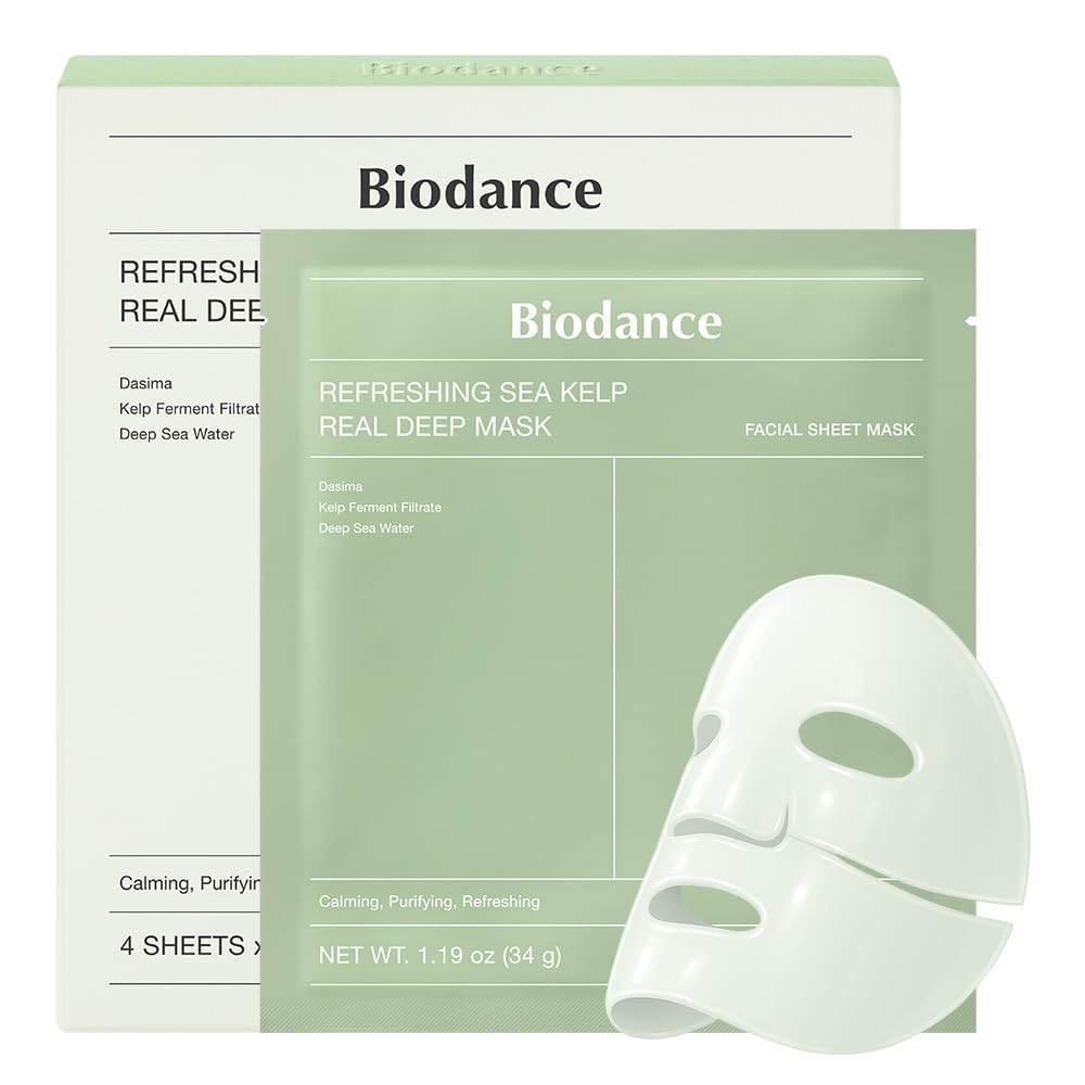 BIODANCE Bio-Collagen Real Deep Face Mask 4 Pcs | Hydrogel Overnight Mask | Pore Minimizing and Elasticity Improvement | Korean Face Mask for Glass Skin | Korean Skincare