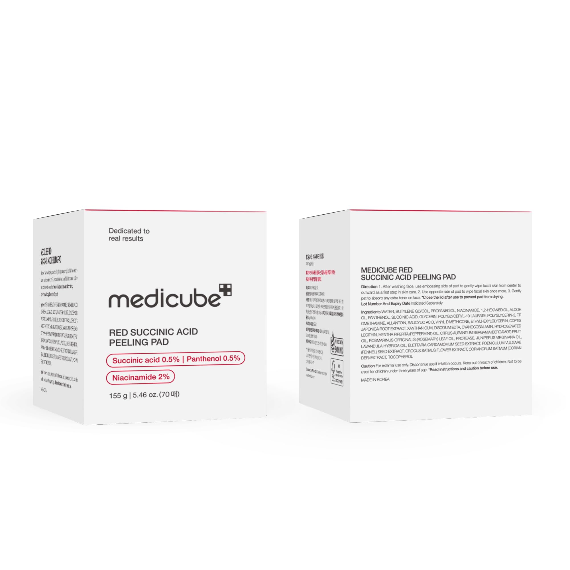 medicube Zero Pore Pads 2.0, Dual-Textured Facial Toner Pads for Exfoliation and Pore Care with 4.5% AHA Lactic Acid & 0.45% BHA Salicylic Acid, Ideal for All Skin Types, Korean Skin Care (70 Units)