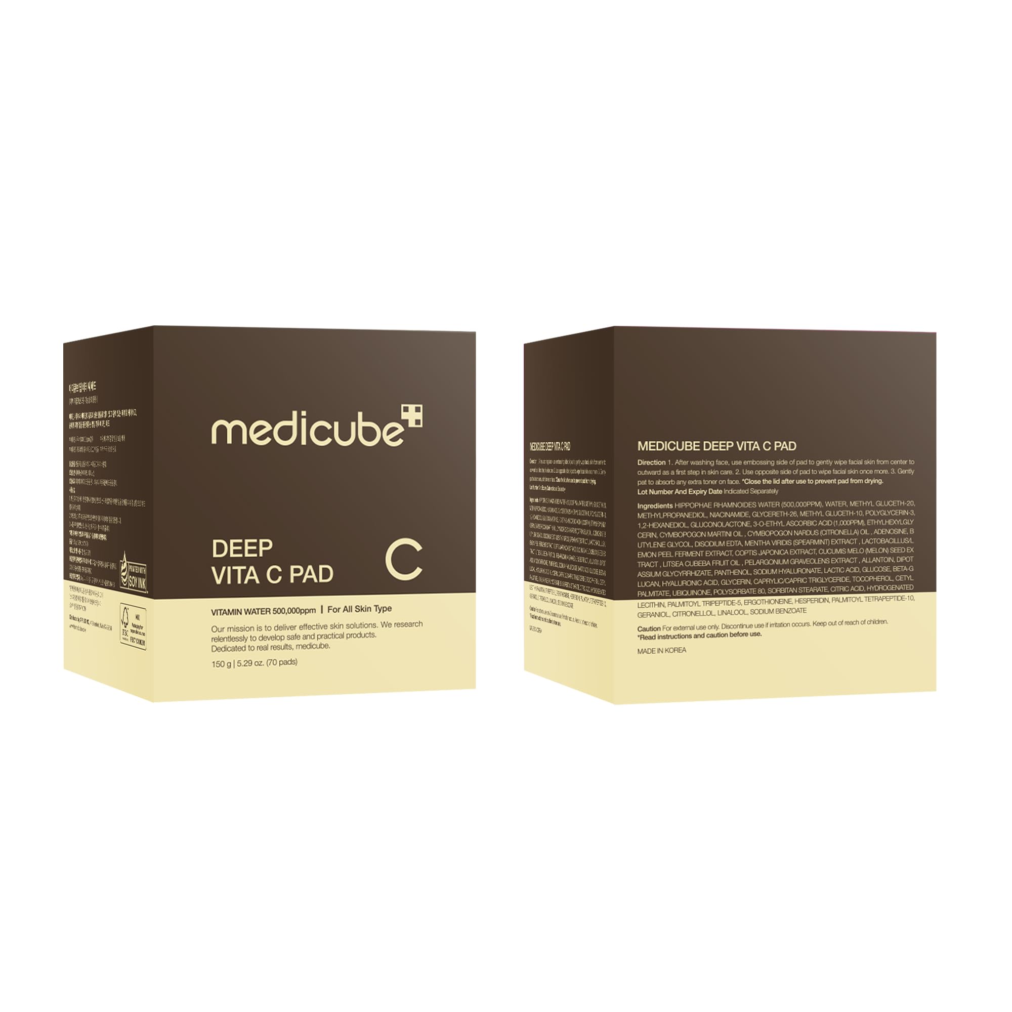 medicube Zero Pore Pads 2.0, Dual-Textured Facial Toner Pads for Exfoliation and Pore Care with 4.5% AHA Lactic Acid & 0.45% BHA Salicylic Acid, Ideal for All Skin Types, Korean Skin Care (70 Units)