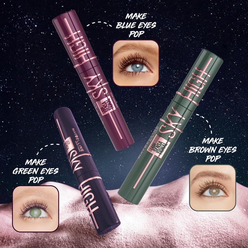 Maybelline Mascara, Lash Sensational Sky High Volumizing & Thickening, Eyelash Lengthening, Flake-Free Formula, Washable Mascara Infused with Bamboo Extract, Full Volume Mascara, Colour: Black