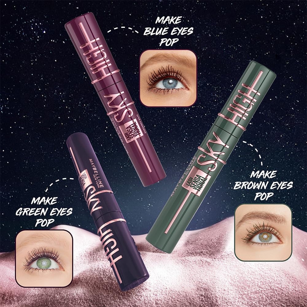 Maybelline Mascara, Lash Sensational Sky High Volumizing & Thickening, Eyelash Lengthening, Flake-Free Formula, Washable Mascara Infused with Bamboo Extract, Full Volume Mascara, Colour: Black