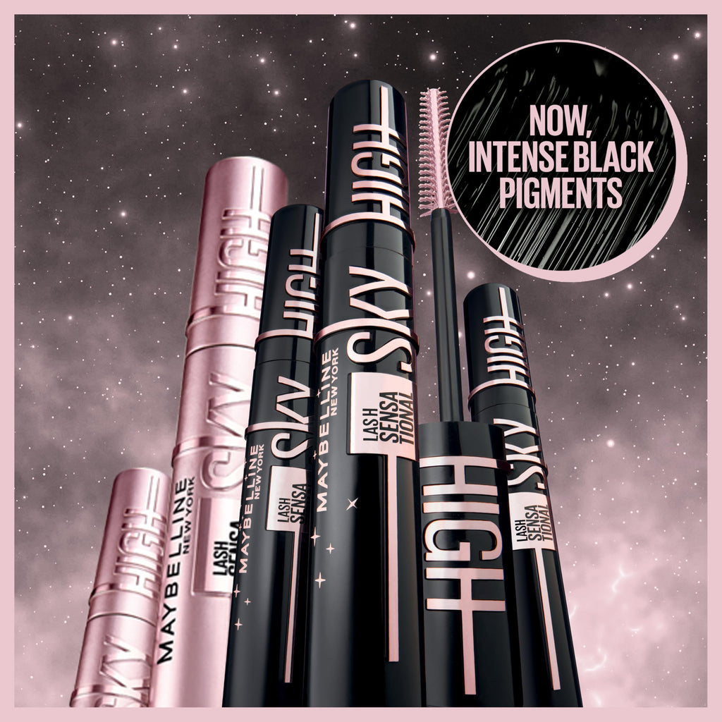 Maybelline Mascara, Lash Sensational Sky High Volumizing & Thickening, Eyelash Lengthening, Flake-Free Formula, Washable Mascara Infused with Bamboo Extract, Full Volume Mascara, Colour: Black