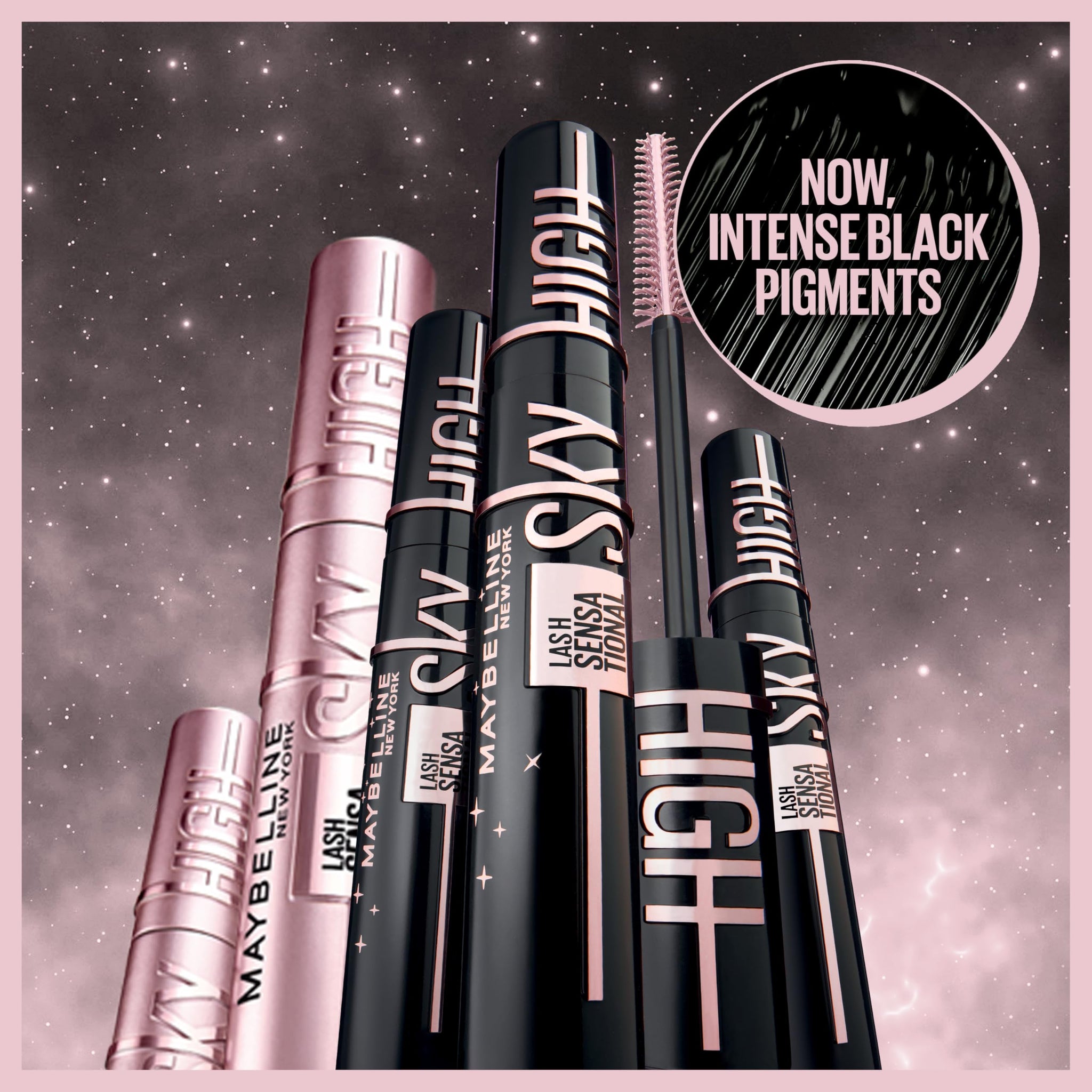 Maybelline Mascara, Lash Sensational Sky High Volumizing & Thickening, Eyelash Lengthening, Flake-Free Formula, Washable Mascara Infused with Bamboo Extract, Full Volume Mascara, Colour: Black