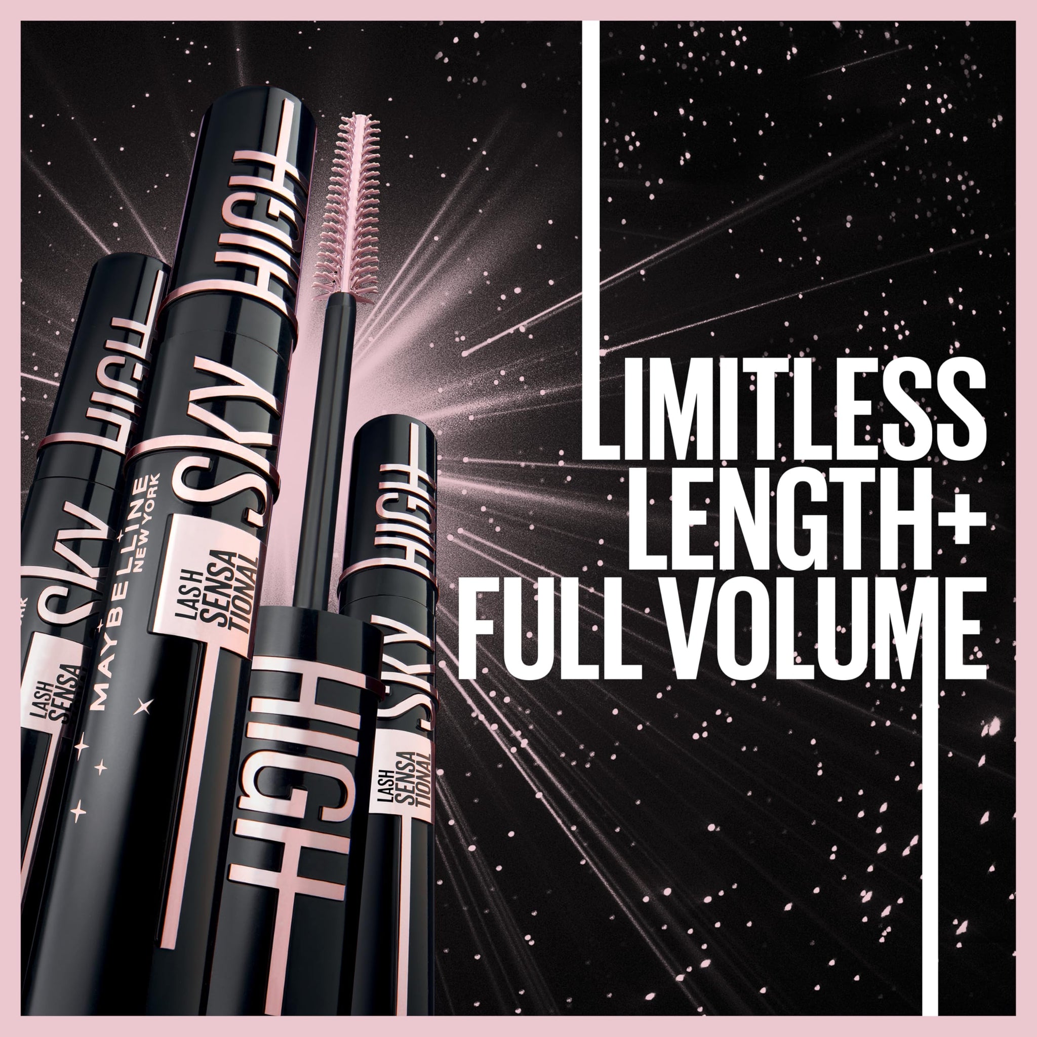 Maybelline Mascara, Lash Sensational Sky High Volumizing & Thickening, Eyelash Lengthening, Flake-Free Formula, Washable Mascara Infused with Bamboo Extract, Full Volume Mascara, Colour: Black